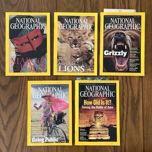 National Geographic 2001 Africa Marco Polo Lions 5 Issues 2 Supplements Vintage